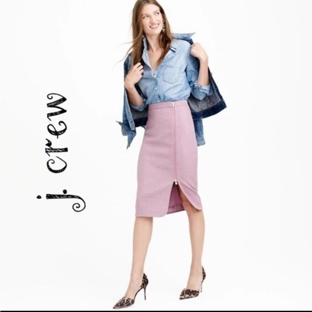 J.Crew Mauve Pink Tulip Pencil Wool Skirt Size 4
